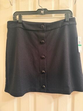 Michael Kors Black Button-Front Mini Skirt